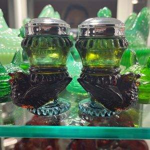 Pair of Boyd glass Rubina salt and pepper shakers